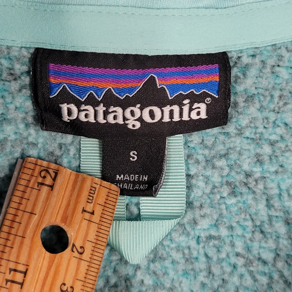 Patagonia Better Sweater Teal Blue 1/4 Zip Fleece Pull Over Jacket Women Size S - Picture 2 of 5